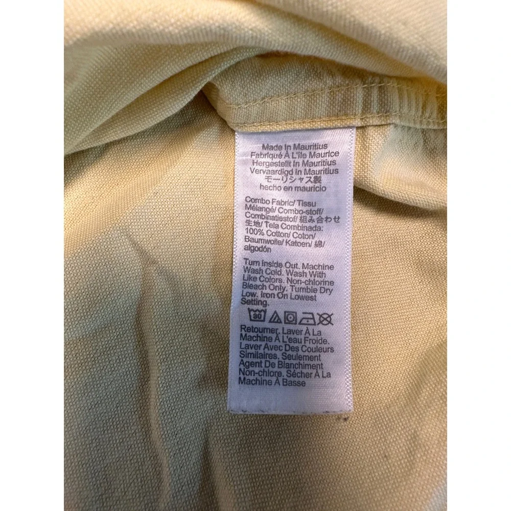 J. Crew Mens Flex Oxford Button Down Shirt Yellow Slim Fit Cotton Size S